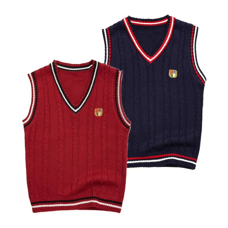 School Uniform Sweaters For Boys Teenager Girls Vests Kids Jersey Pullover Children Clothes