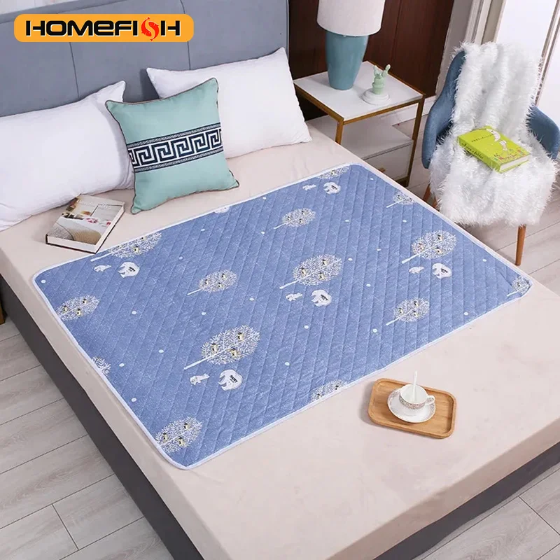 HOMEFISH Waterproof Washable Mattress Urine Mat for Baby Toddlers Cute Cartoon Bed Protector Diaper Bedding Urine