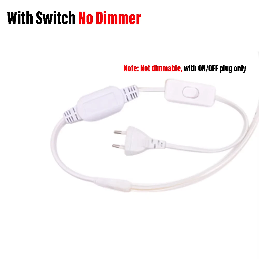 COB Light LED Dimmer/Switch Plug EU Plug For 220V 288/360Led/M COB Led Strip Light Power Supply Adapter