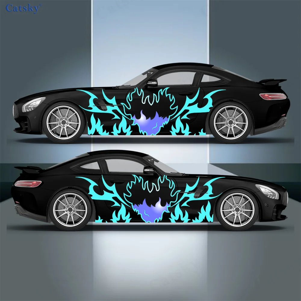 

Flame Line Heart Car Vinyl Wraps Decal Self-adhesive PVC Sticker Suitable for Trucks SUV Decoration Auto Accessories Gift