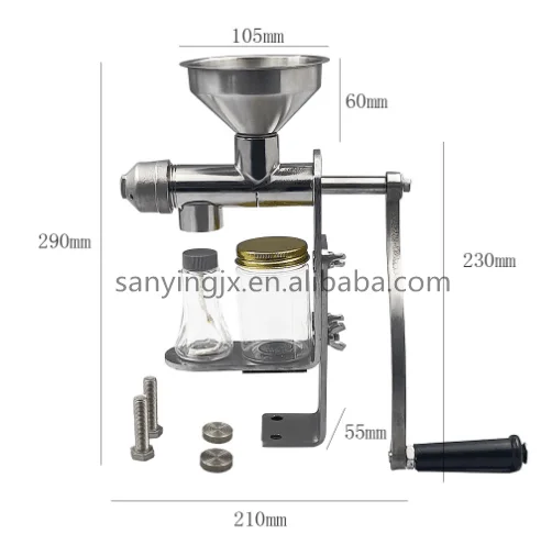 Manual Small Oil Press Machine Soybean Oil Extractor Peanut Sesame Seed Oil Presser For Home Use