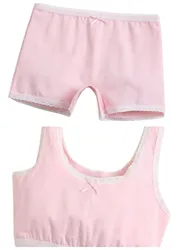 Girl Bra Boxers Set Cute Floral Strawberry Prints Teens Underwear Size 130-160 Big Girl Underwear Bra Panties Set