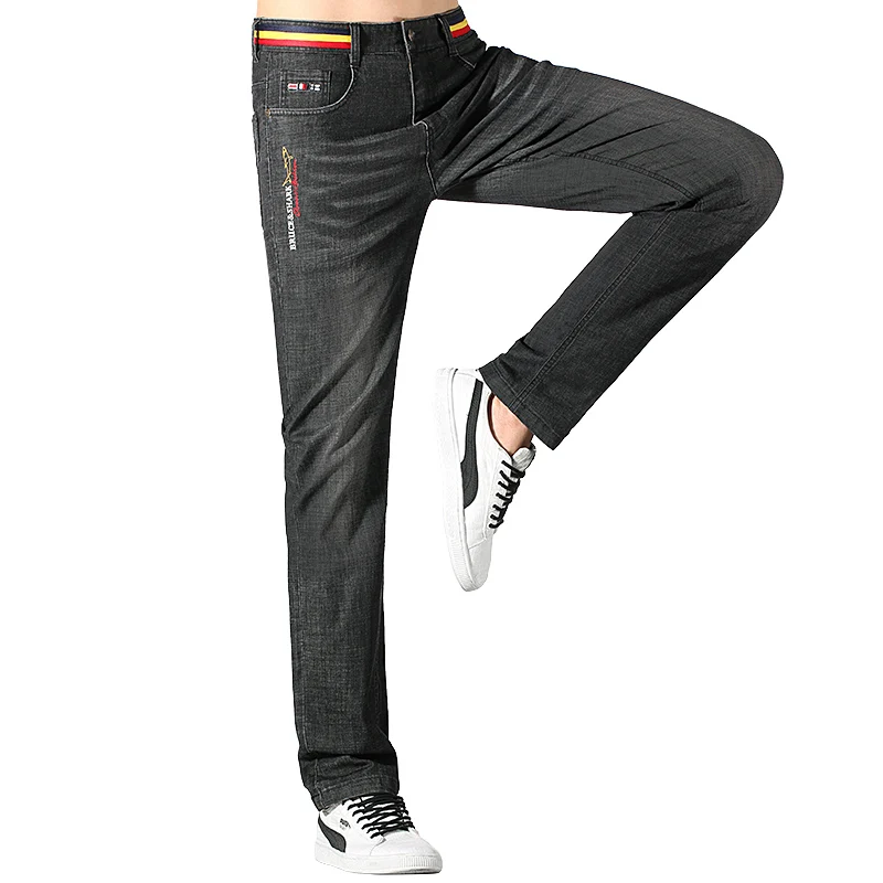 Bruce&Shark 2024 New Summer Men\'s Jeans Stretch Loose Fit Straight Thin Jeans for Men Casual Fashion Korean Style Man Jeans