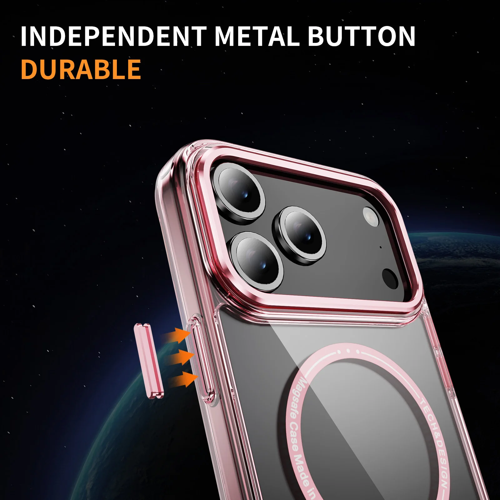 新型高級透明マグネット式レンズ保護付きスマホケース iPhone 17 Air、16E、16、14、15、13、12 Pro Max Plus対応 Magsafe対応 耐衝撃カバー