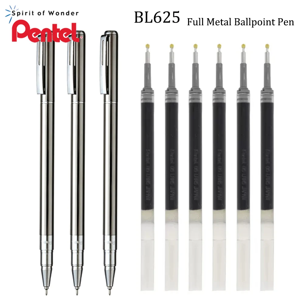 

Japan Pentel Metal Gel Pen BL625 Mini Rod Quick Drying Ballpoint Pen 0.5mm Needle Tip Kawaii Stationery Replaceable Black Refill