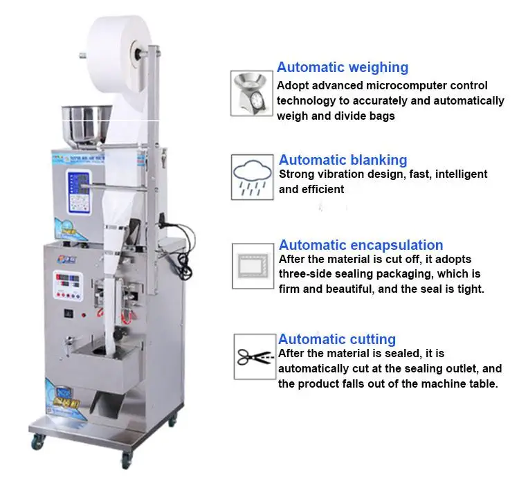 New Design Small Potato Plantain Chips Grain Tea Coffee Rice Weigh Filling Sealing  Multi Function  Packing Machine