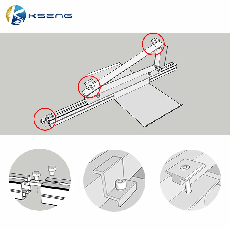 Solar Ballasted Roof Mounting System Solar Panel Mounting Bracket Solar Panel Flat Roof Mounting