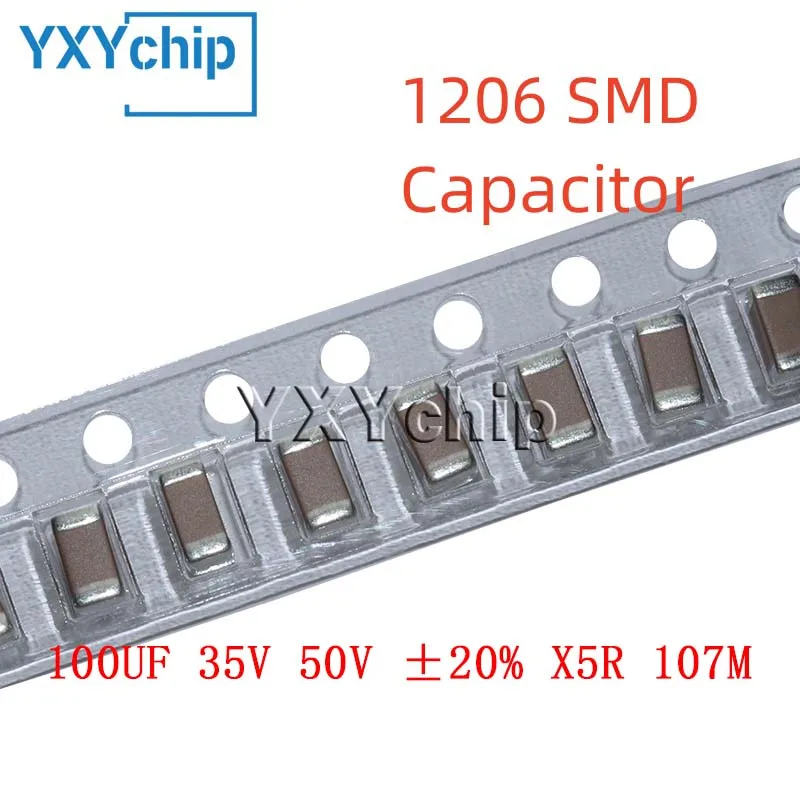 

20PCS 1206 100UF 35V 50V ±20% X5R 107M MLCC SMD Chip Multilayer Ceramic Capacitor