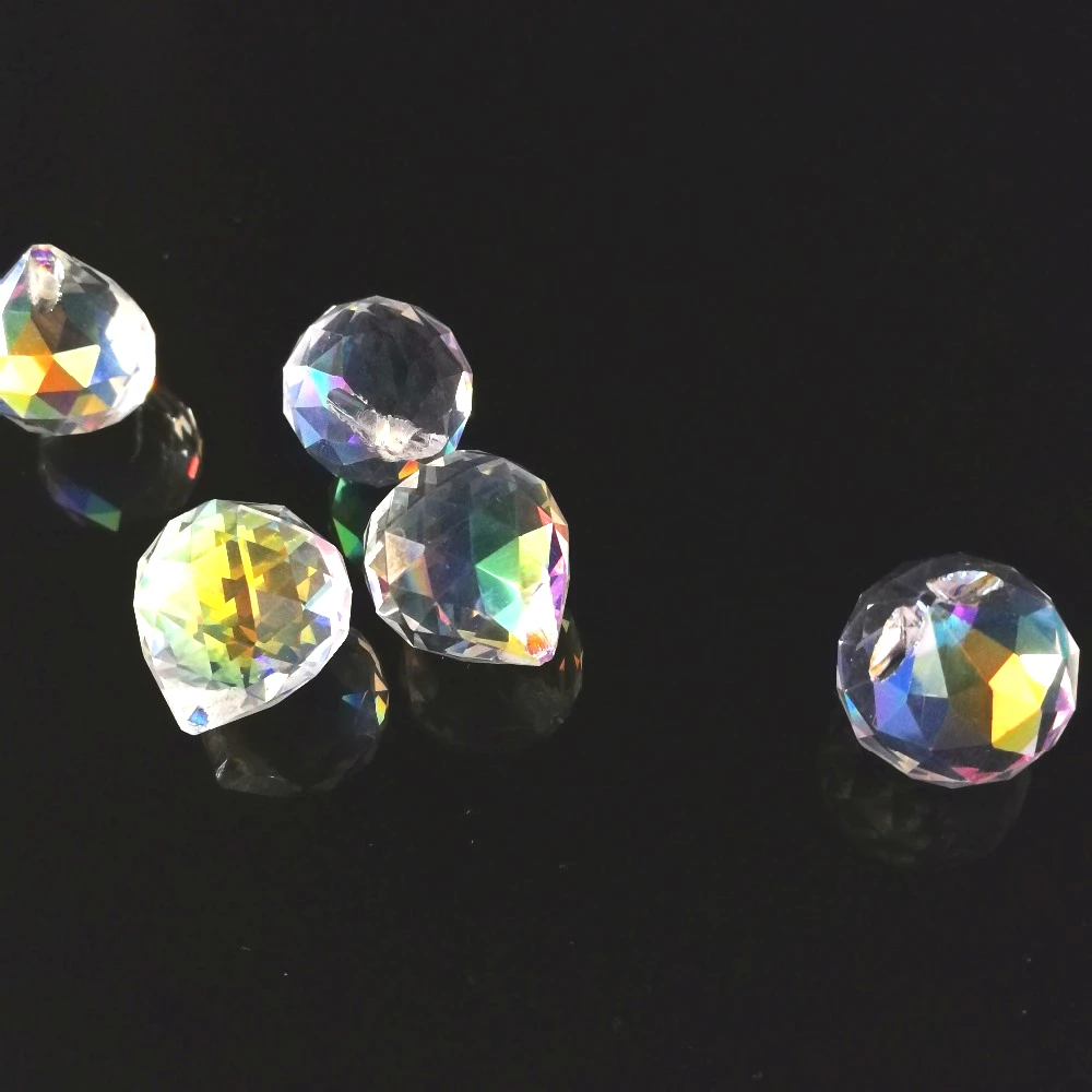 

15mm/20mm/30mm/40mm AB Crystal Chandelier Balls Glass Lighting Prism Faceted Hanging Prism Suncatchers