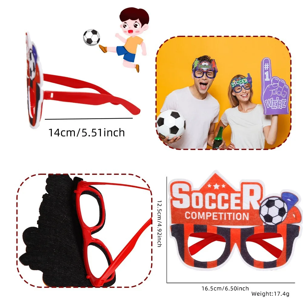 Soccer Eyeglasses Theme Party Decorations, Cheerleading Photo Props, Felt Eyeglass Frames Cheering Props, Back-to-School Gifts,