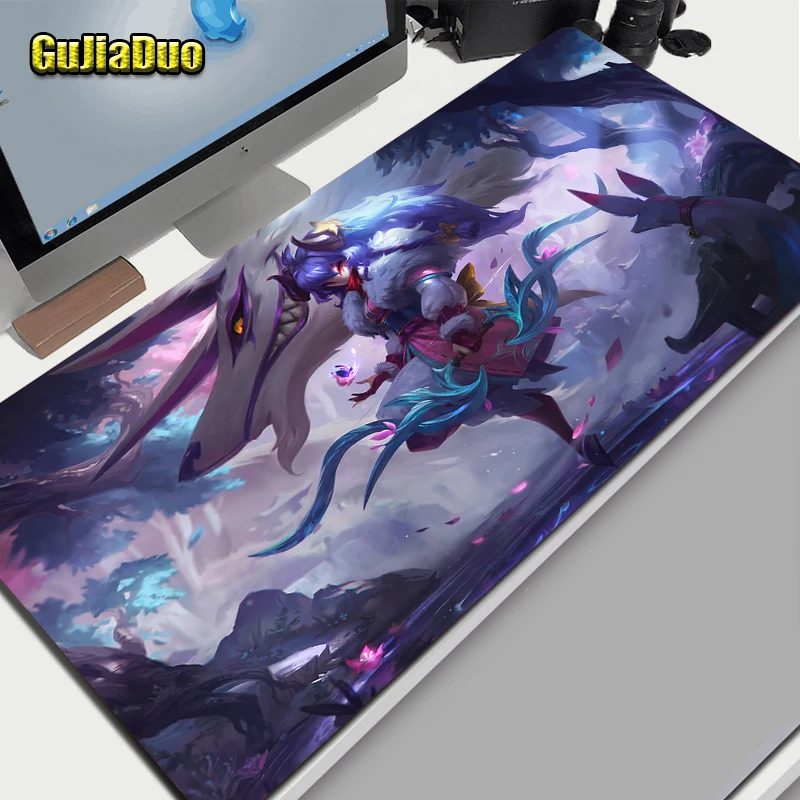 Kindred League of Legends-alfombrilla de ratón extragrande para Gamer, Laotop tapete de escritorio, accesorios para juegos Hoom, Kawaii XL, alfombrilla de mesa para PC, 40x90