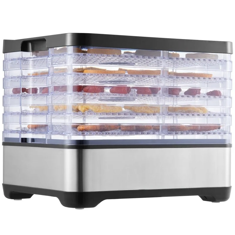 Electric Food Dehydrator 5-Layer Tray Digital Timer Stainless Steel Fruit Dryer, suitable for home kitchen use