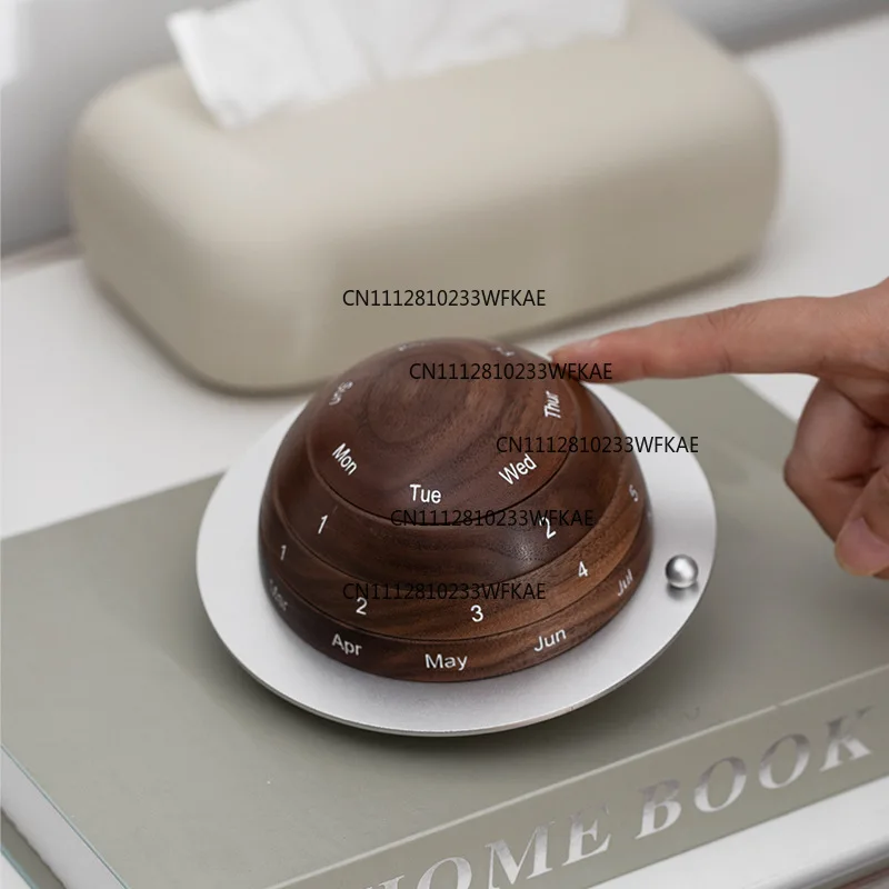 Wooden retro Japanese earth calendar 2026 creative perpetual calendar desk calendar ornament solid wood personalized ornament