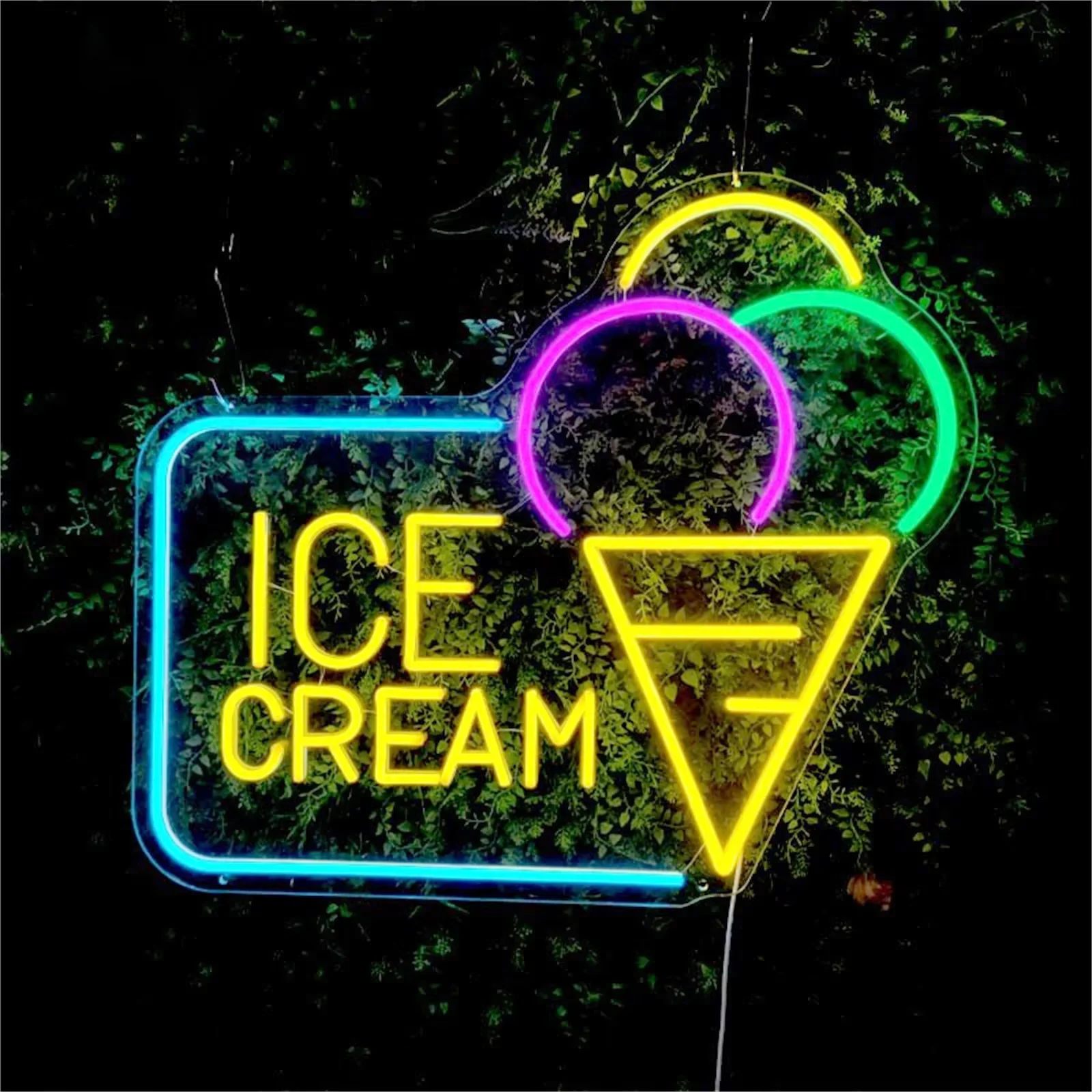 LED Neon Light Sign Ice Cream Neon Wall Lights for Coffee Dessert Shop Window Wall Decoration Reklama Led Neon Sign Light