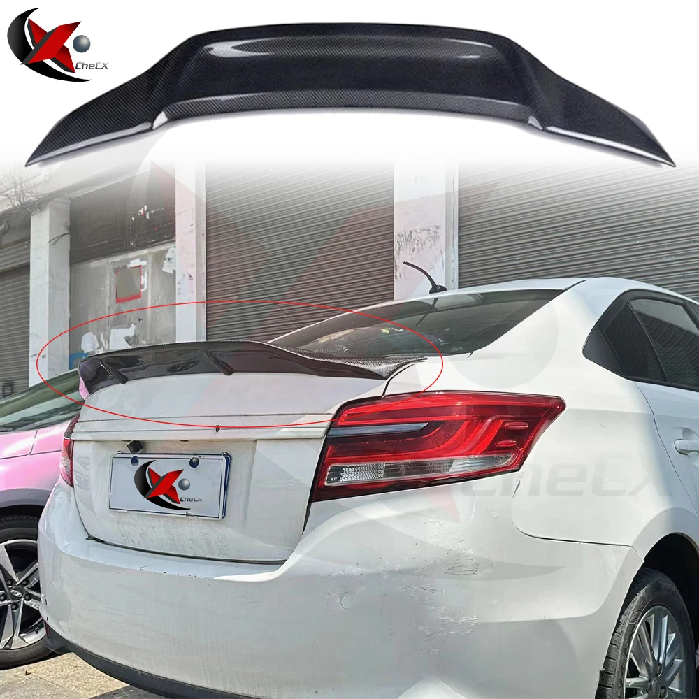 

For 2014-2017 Toyota Vios Carbon Fiber Material R-Style Rear Spoiler High-Quality Automotive Exterior Accessories And Deflectors