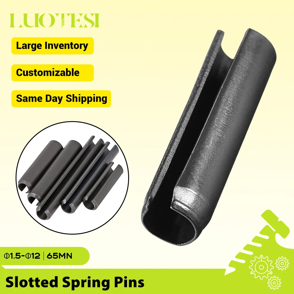 Slotted Spring Pins Black 65 MN Steel M1.5 M2 M2.5 M3 M4 M5 M6 M8 Elastic Cotter Cylindrical Positioning Tension Pins GB879