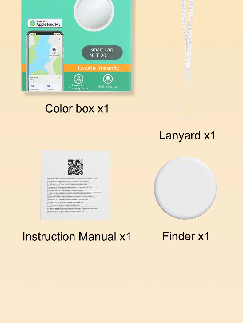 Anti-Verlust AirTag Smart Tag 4er-Pack, GPS-Tracker Kompatibel mit Apple iOS, Ortungsgerät für Schlüssel, Geldbörse, Auto, Haustiere – Detail 14