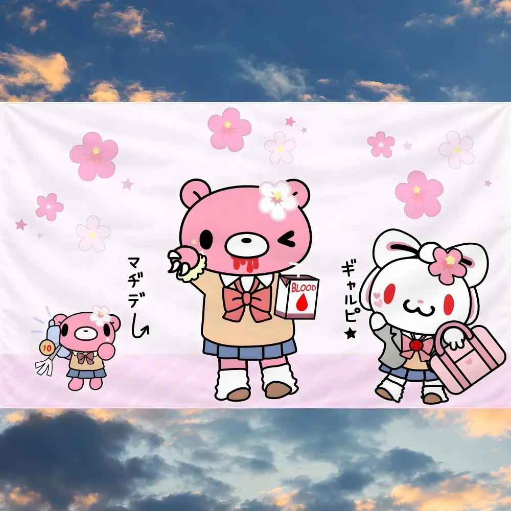 Character Gloomy Bear Pity Mori Chack Flags Banner Wall Hanging Decor Personality For Party Bedroom Outdoor Hogar Bedside