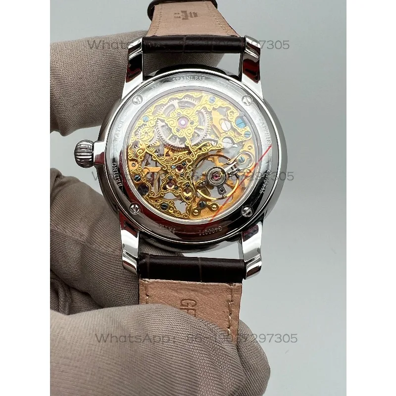Men's Hollow Ultra-thin Watch, Gold Movement Mechanical Watch