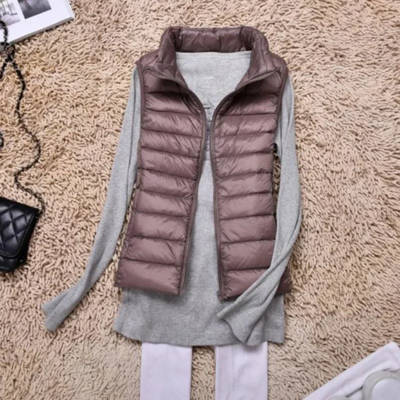 

Women Jacket Waistcoat Female Mujer Autumn Winter Women Vest Mandarin Collar Sleeveless Short Coat
