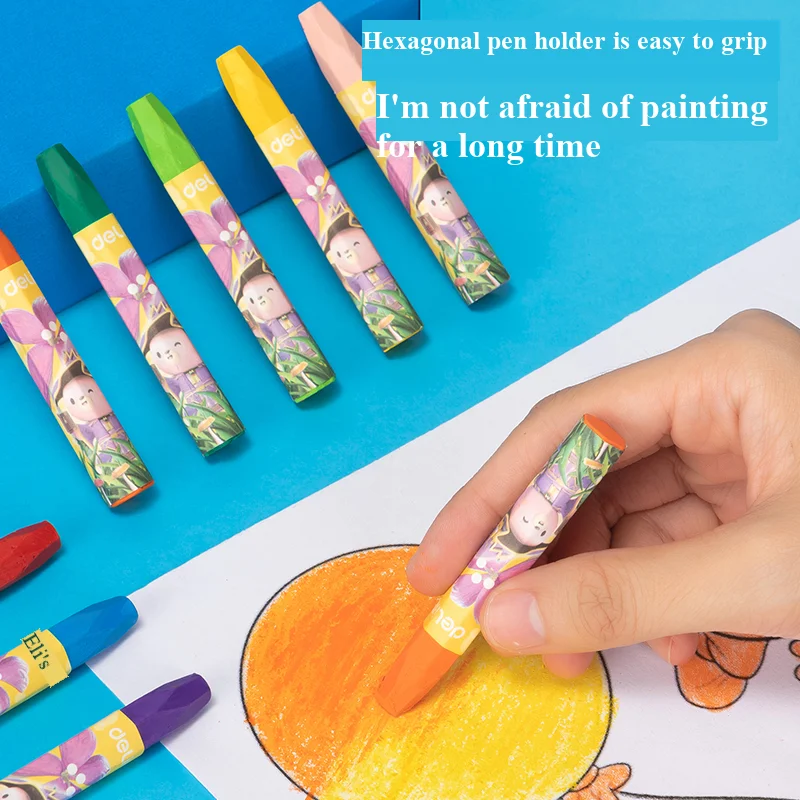 ديلي 72090 12 لونًا من ألوان الباستيل الزيتية قلم تلوين شمع ملون قلم رصاص شهادات الاتحاد الأوروبي والولايات المتحدة #5