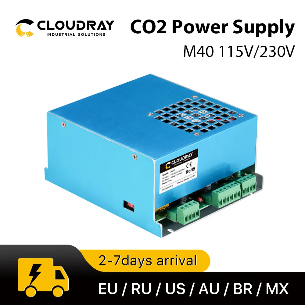 Cloudray-Alimentation laser CO2 40W M40 115V 230V, pour machine de découpe et gravure laser CO2 35-50W