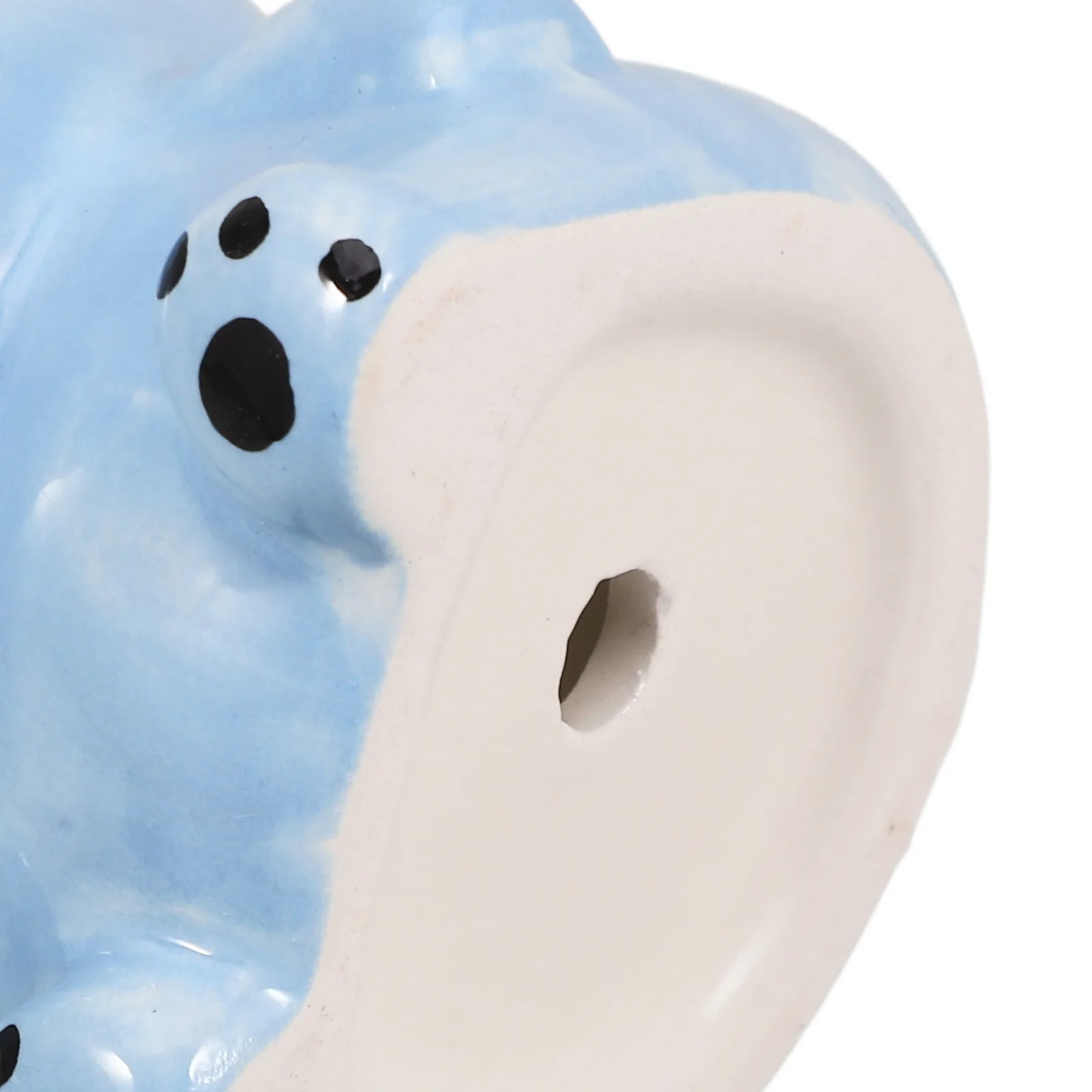 Ceramic Hippo Makeup Brush Holder Cute Animal Shape Makeup Organizer Cup Large Capacity for Desktop Dressing Table Home Office