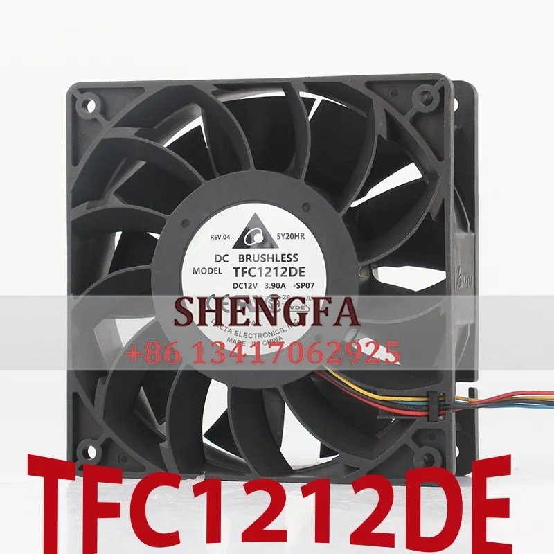 Delta 5V 24V 48V DC 12V 3.90A High air volume Super Force Double ball server Cooling fan TFC1212DE AC EC 12038 120x120x38MM 12CM