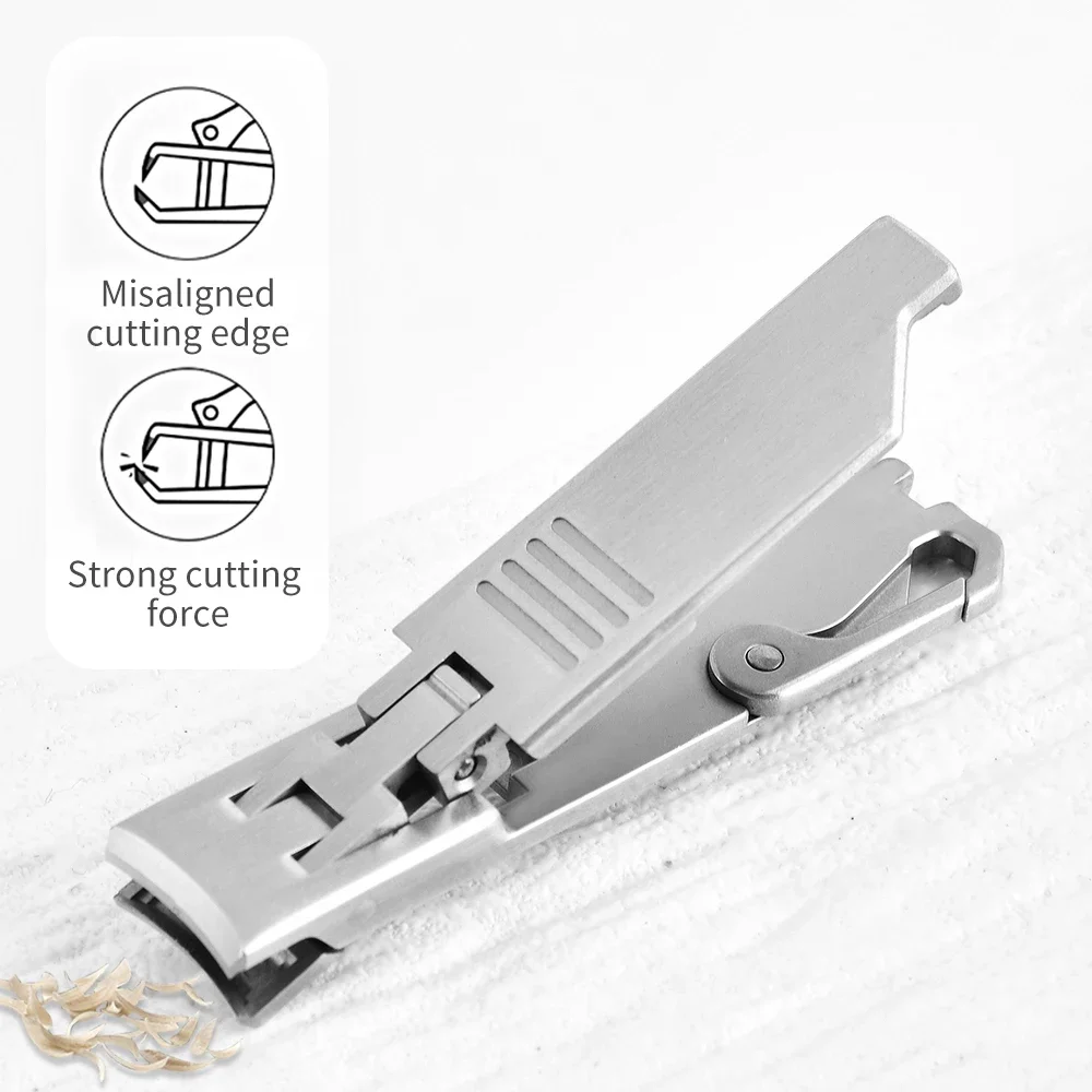 Cortador de unhas portátil ultrafino, cortador de unhas dobrável de bolso pequeno, cortador de mandíbula larga com chaveiro, aparador curvo2028