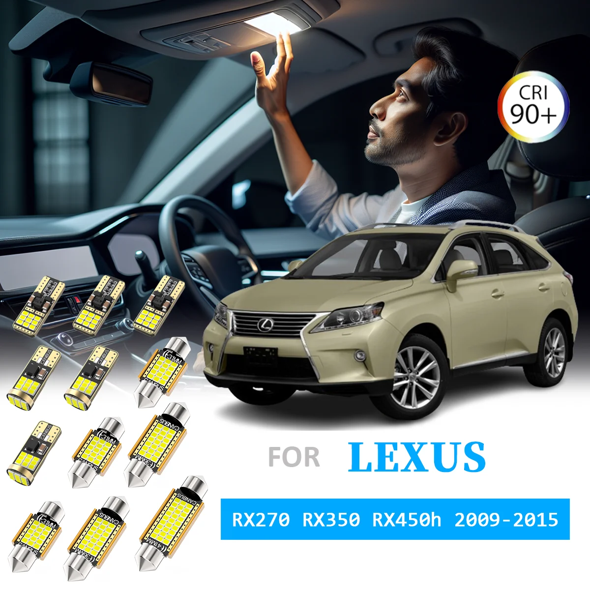 

AENVTOL 4/9/20PCS Canbus LED Interior Light Kit For Lexus RX270 RX350 RX450h 2009 2010 2011 2012 2013 2014 2015 Car Accessories
