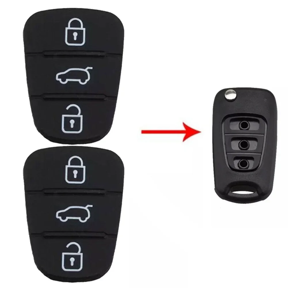 1 Pair For Hyundai I10 I20 I30 For KIA CEE\'D CAR 2012 Car Remote Car 3 Buttons Key Fobs Case Rubber Shell Black Accessories