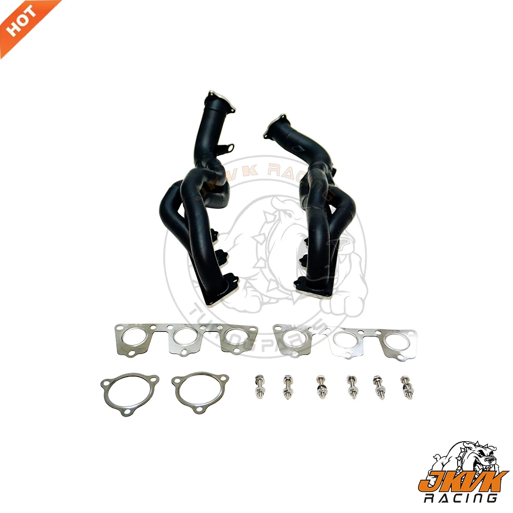 

JKVK RACING Ceramic Coating SS304 42mm OD Long Tube Headers For S4 S5 A7 A8 B8 Q5 SQ5 3.0L TFSI V6