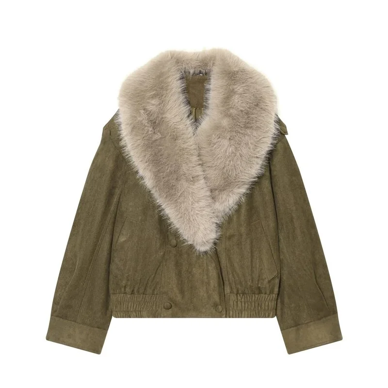 شتاء 2025 المرأة Faion جلد Jaet المخملية سطح Quali كل مباراة Sle جديد وصول معطف الوقوف صالح طويل Sve