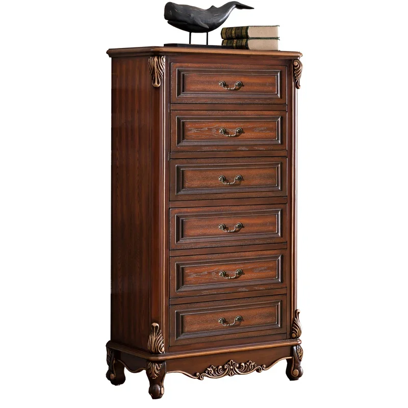 European Style Five Chest of Six Drawers Solid Wood Chest of Drawer American Country Storage Large Organizing Cabinet