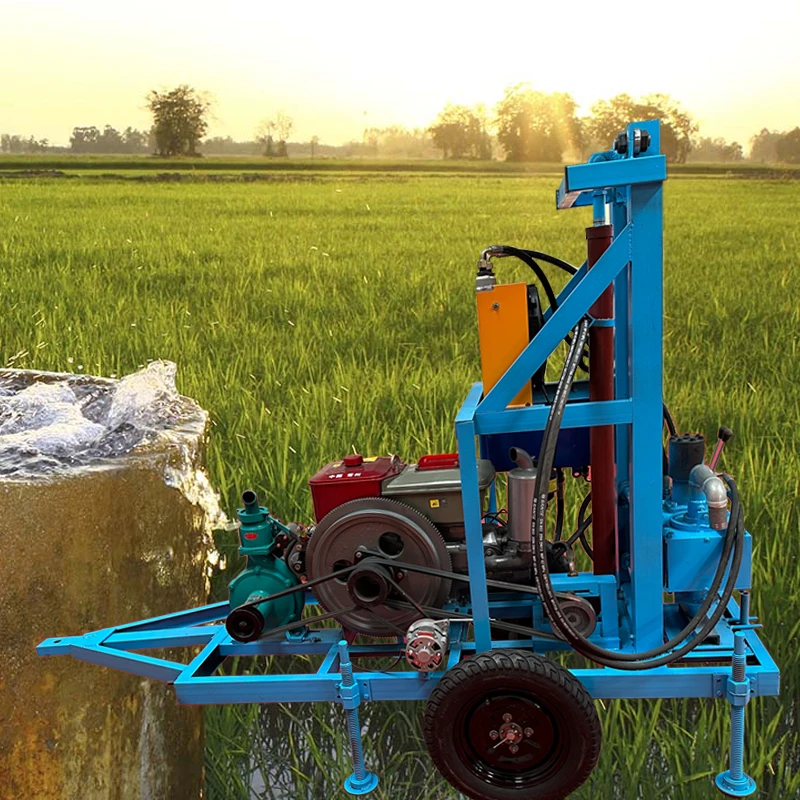 Mobile Water Well Drilling Rig 100m 150m Diesel Powered Deep Borehole Machine for Farms and Rural Construction