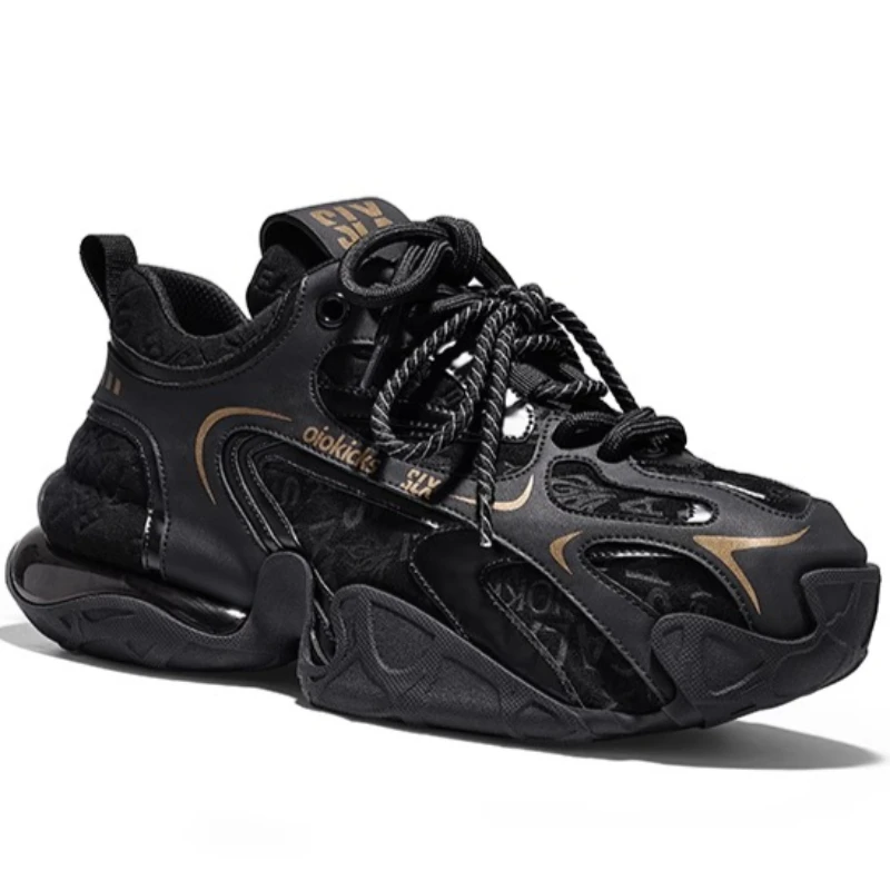 Leather Daddy Shoes for Men's Women's Thick Soled Height Increasing Shoes Comfortable Breathable Sports Leisure Shoes Couple Set