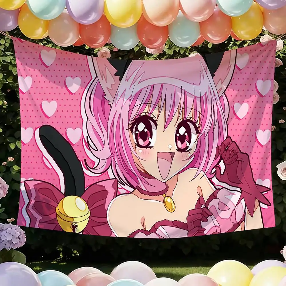 Anime T-Tokyo M-Mew M-Mew Flags Wall Hanging Tapestry Outdoor Garage Room Decorative flag Background Blanket
