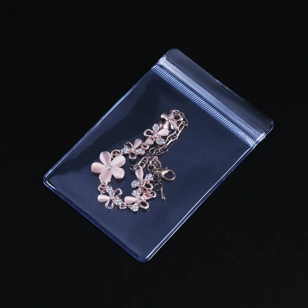 300Pcs Clear Self Seal Jewelry Pouches Transparent Zipper Bags for Rings Earrings Necklaces Coins DIY Craft Small Business
