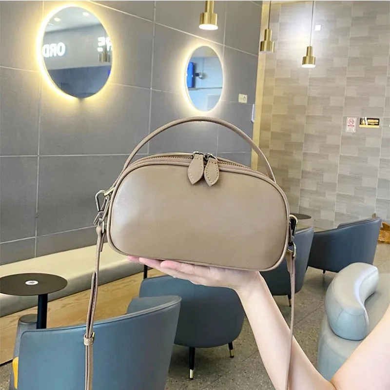 

2025 New Women's Genuine Leather Small Crossbody Bag Square Shoulder Purse Fashion Girl Casual Mini Handbag Messenger Bag