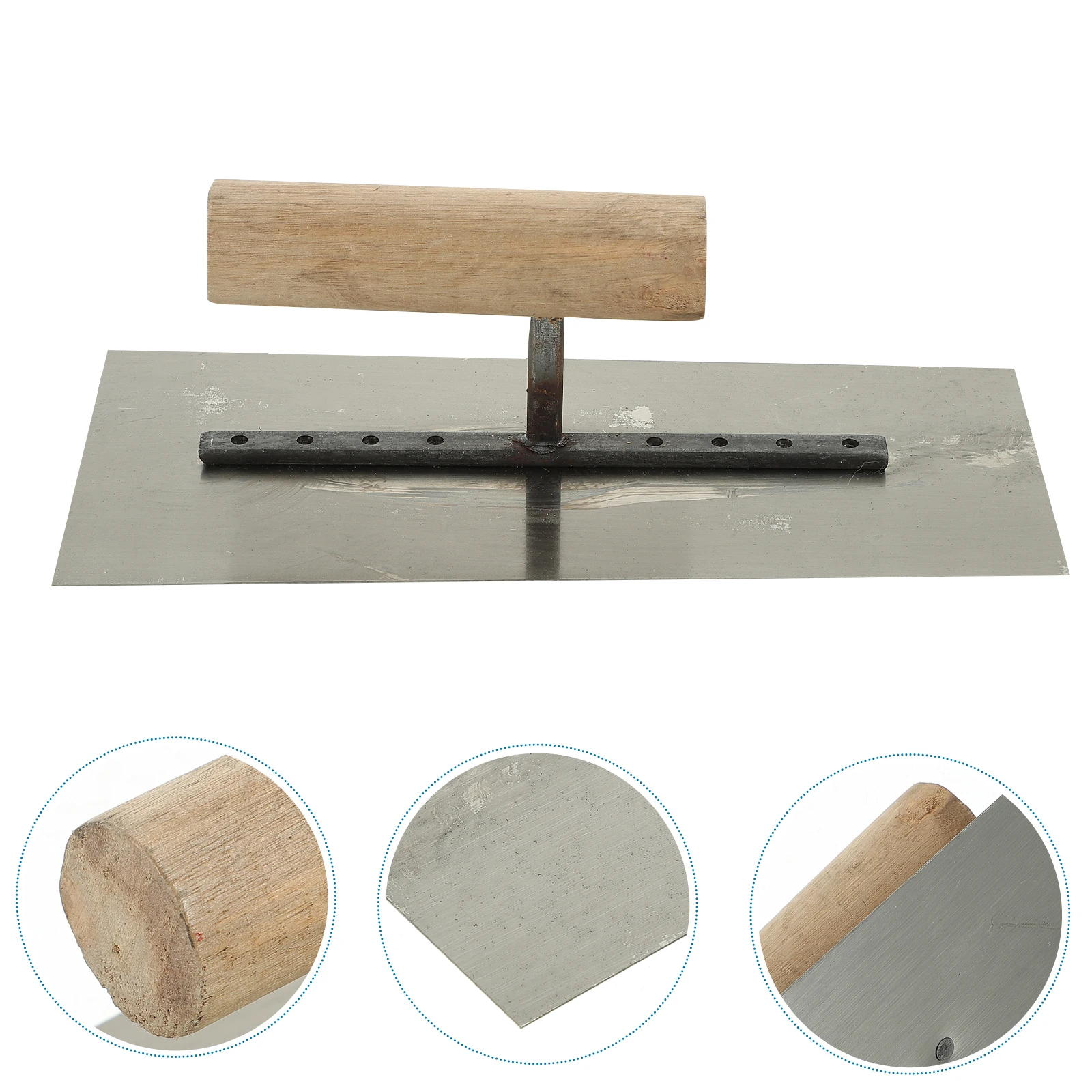 

Iron Trowel Mason Wooden Handle Spatula Plastering Tool Flooring Smooth Rust Resistant Rectangular Tile Trowel For Beginners