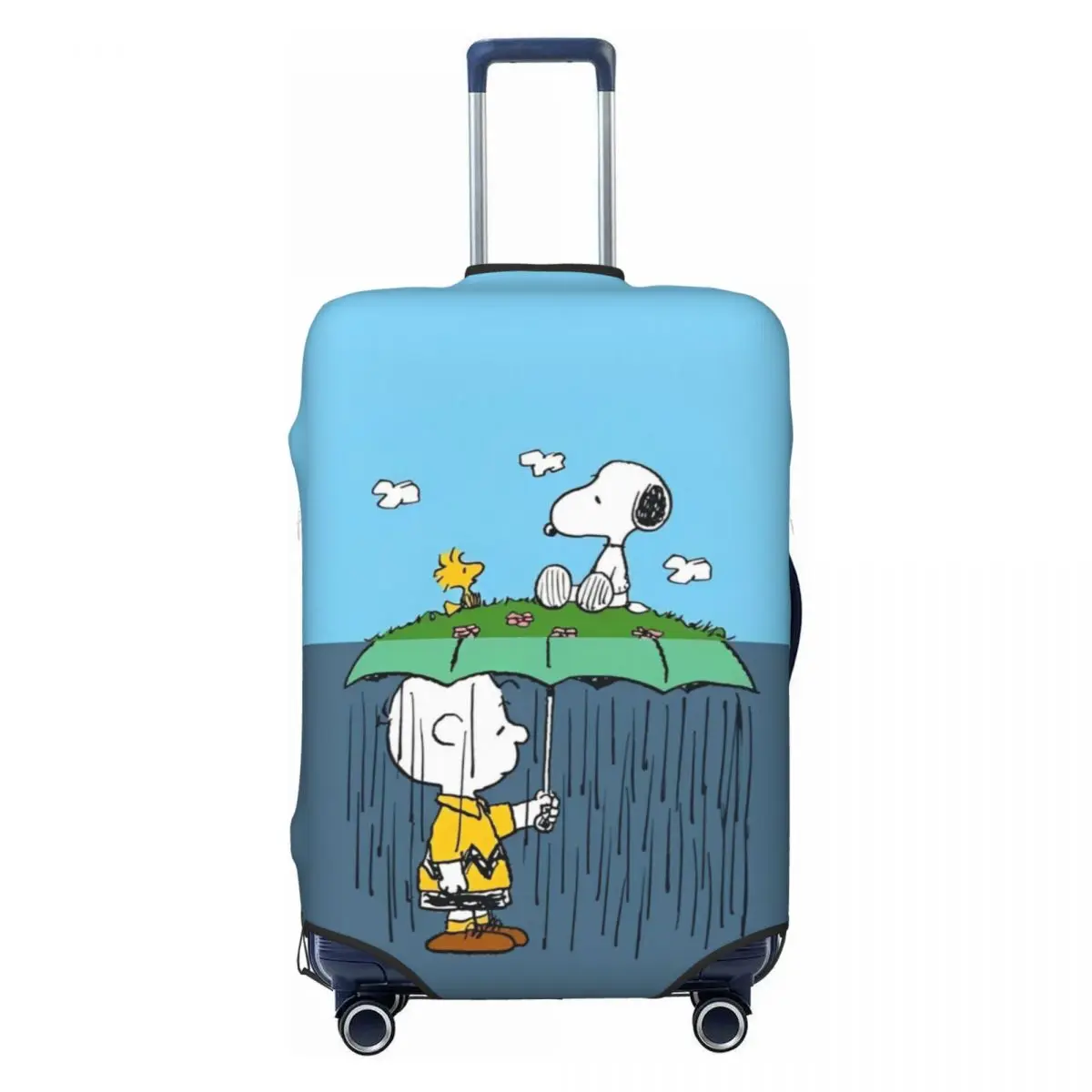 Snoopy Cartoon Anime Print Suitcase Cover Cruise Trip Vacation Strectch Luggage Supplies Protector