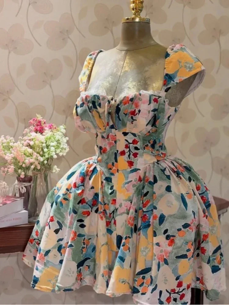 

African Print Dresses for Women Summer Sexy African Sleeveless Polyester Party Evening Mini Dress Dashiki African Clothes Women