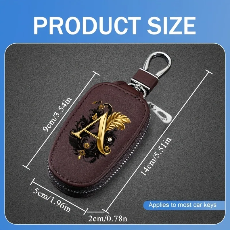 OBCREATOR Men's Key Wallet PU Leather Black/Coffee 26 Letter Flat Pattern Key Case Keychain Key Holder New Arrival