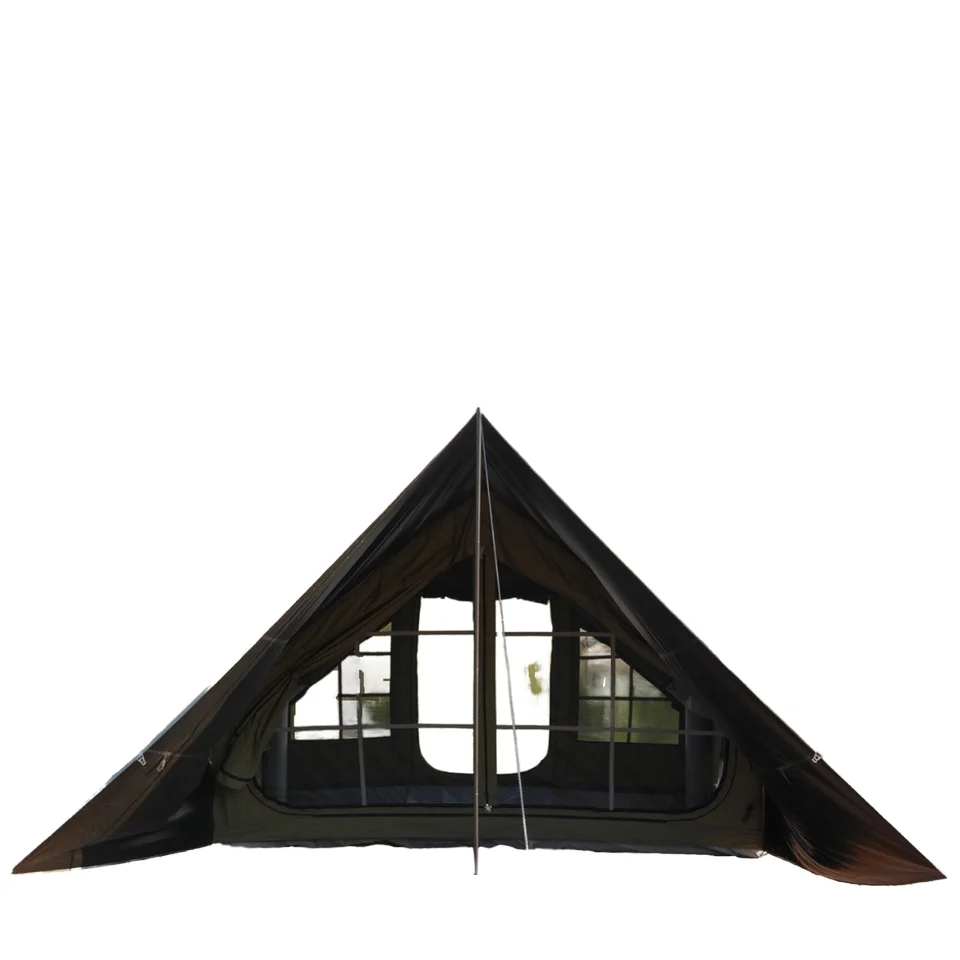 

Роскошная всесезонная надувная палатка из хлопка TC для кемпинга, водонепроницаемая, портативная, с большим навесом для семейного отдыха на природе