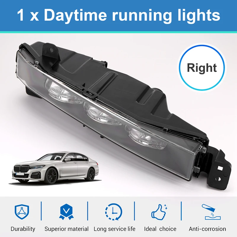 Luzes diurnas para BMW, luzes para choques dianteiros, 7G11, 740I, 750I, 2016-2019