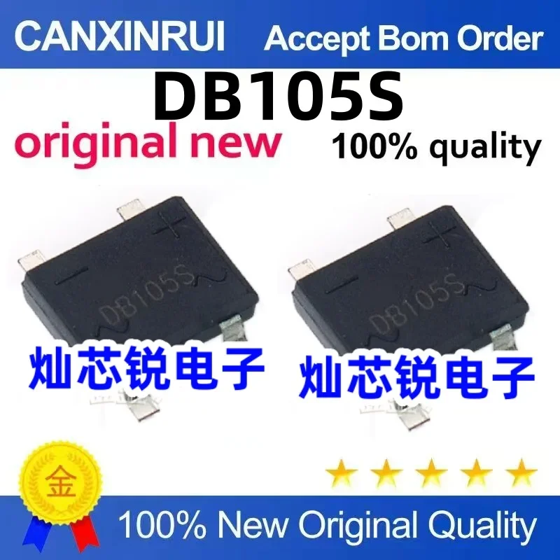 

(5-100 pieces) New rectifier bridge stack DB105S DB105 1A/500V SMT SOP-4 direct insertion DIP-4