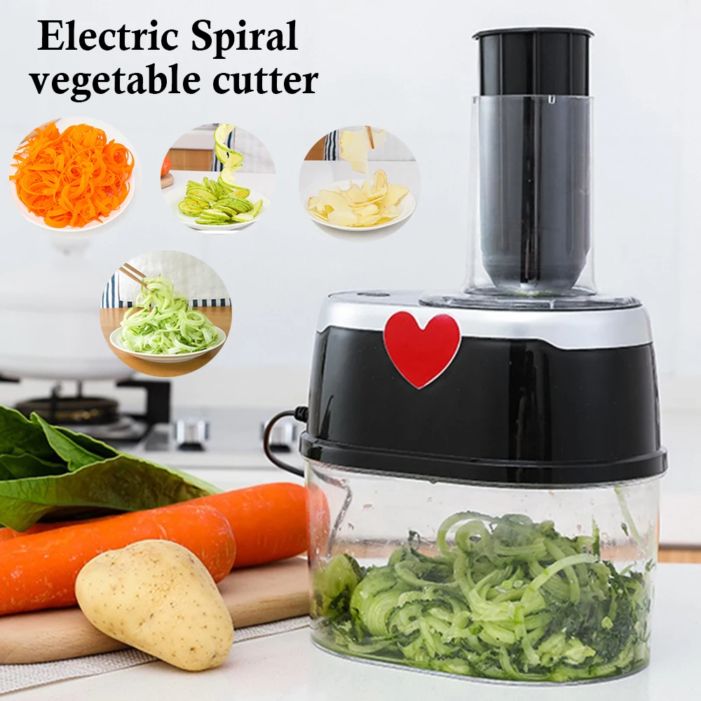 Spiralizer do warzyw elektryczny 110V/220V Wielofunkcyjna kruszarka 4 w 1 robot kuchenny krajalnica spiralna z marchewką