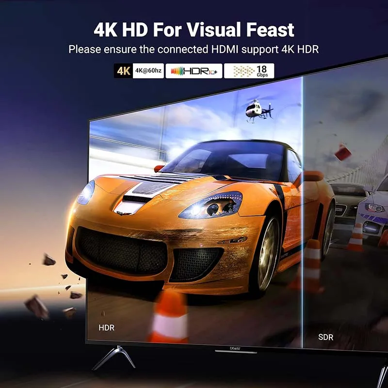 HDMI 2.0 Extension Cable 4K 60Hz HDMI Male to Female Extension Cord 4K HDMI Port Saver Extension HDMI Cable for PS5 Xbox PC HDTV - view 4