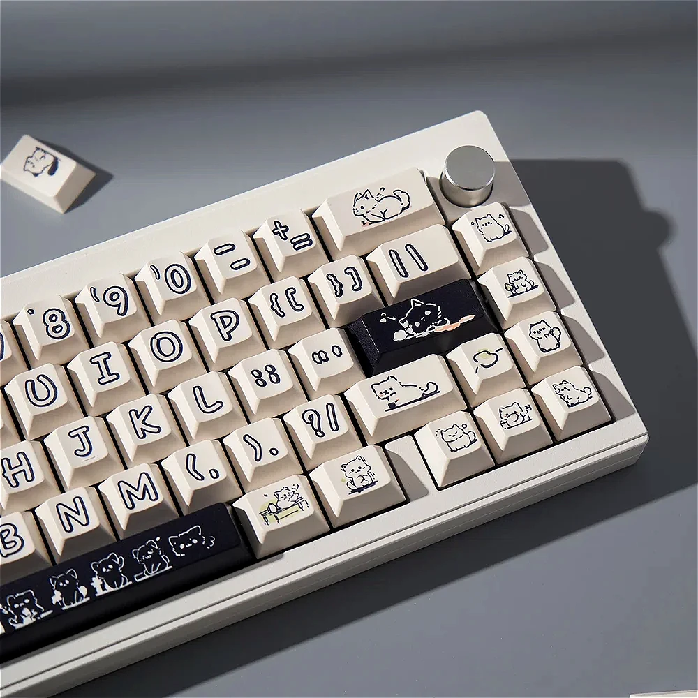 

Graffiti Cat Theme Cherry Keycaps PBT Thermosublimation Customized Cute for 60/80/87/98/104/108 Mechanical Keyboards