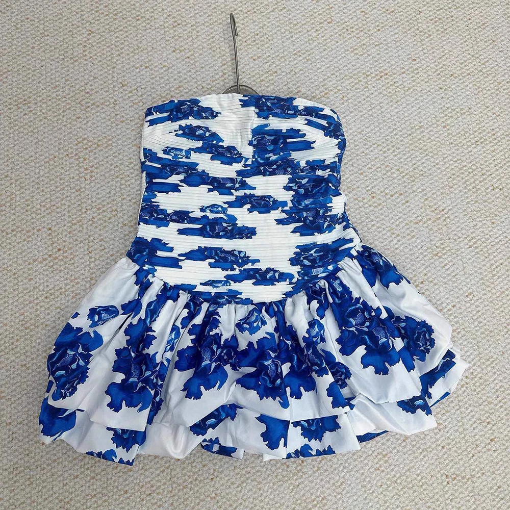 TWOTWINSTYLE Abnehmen Druck Mini Kleider Für Frauen Liebsten Backless Ärmellose Hohe Taille Nette Kleid Weibliche Stil KDR520149